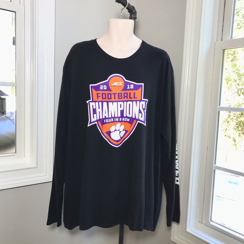 Men’s NCAA Clemson Tigers College Football 2018 Champions Long Sleeve Shirt 3XL